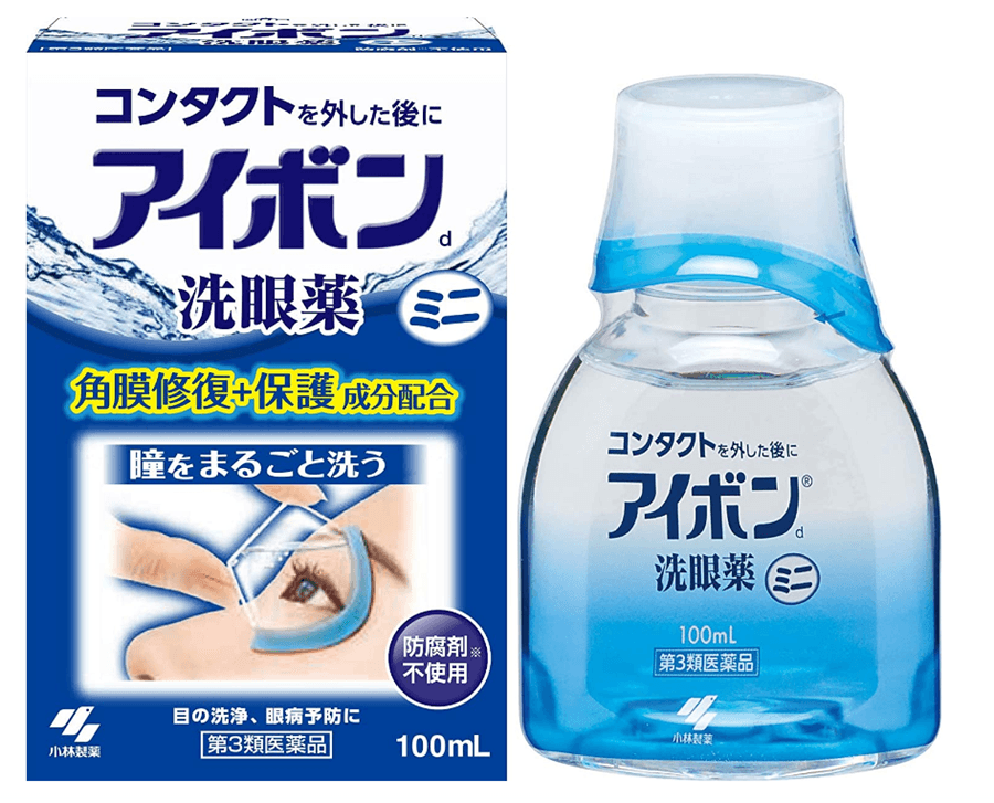 【日本直郵】KOBAYASHI 小林製藥 EYEBON 洗眼液d 迷你款 100ml 藍色親亮度2-3