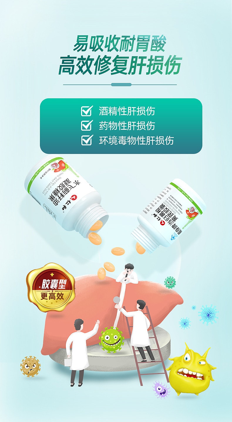 【中国直邮】仁和 当归葛根黄芪胶囊养肝护肝保健品 60粒