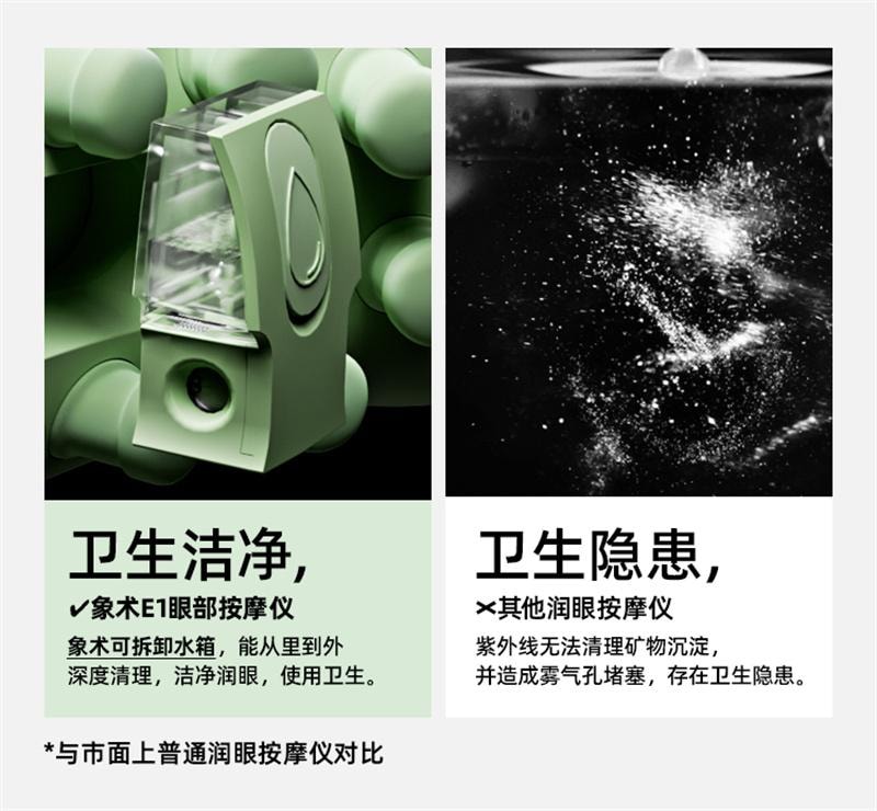 【中国直邮】 象术 E1眼部按摩仪器缓解眼睛疲劳热敷症雾化仪 石青绿 1个装