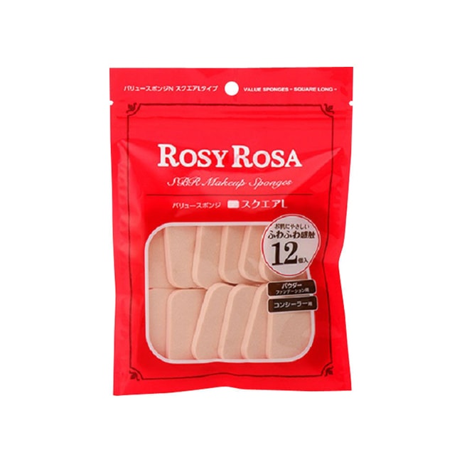 【日本直郵】Rosy Rosa 長方形化妝棉 12枚入