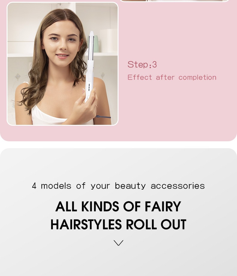 K·SKIN金稻 捲髮棒電動 防燙電捲髮棒 加長小卷迷你 瀏海內扣羊毛捲 KD580 白色