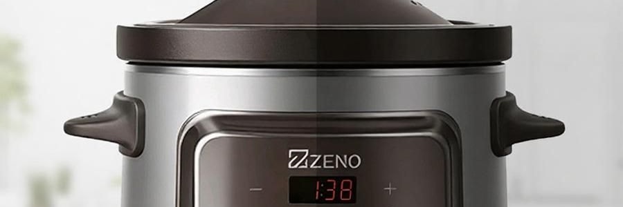 ZENO 紫砂电炖锅 多功能电砂锅电炖盅 煲汤锅炖汤锅 4L-ZSD-406U【限量送磁力搅拌咖啡杯】