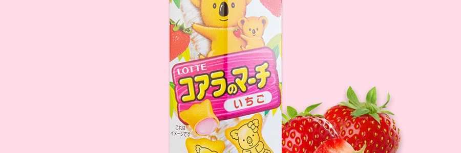 日本LOTTE乐天 考拉酱心小饼干 草莓味 48g