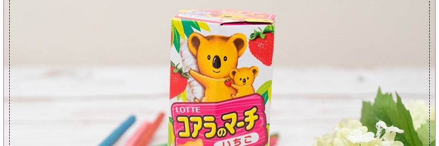 日本LOTTE樂天 無尾熊醬心小餅乾 草莓口味 48g