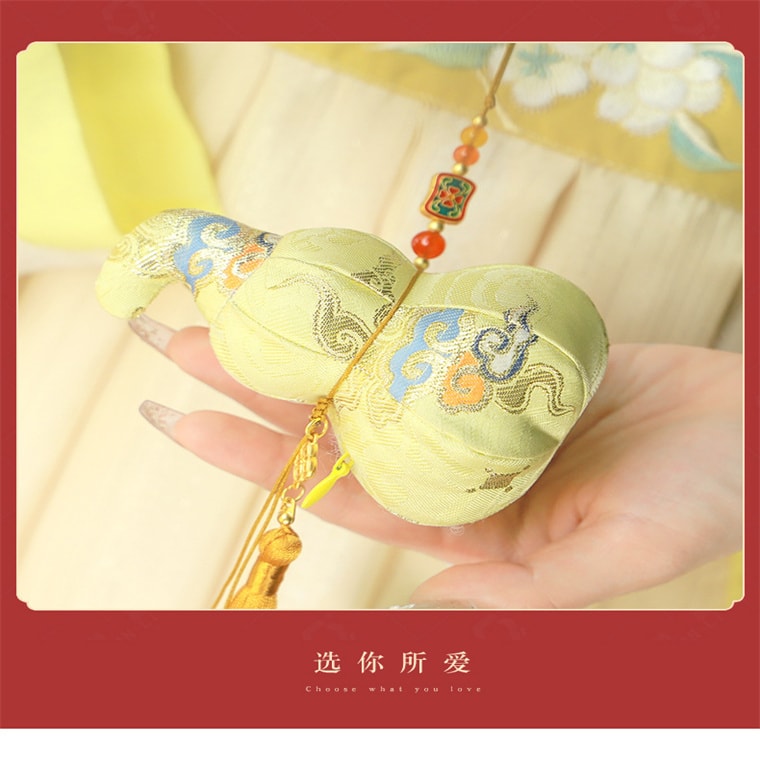 【中國直郵】 上海錢麗 葫蘆香囊 國風小掛件/傳統裝飾/古風搭配 新年禮物/生日禮物/紀念物 - 綠色 1件 *|預計到達時間3-4週