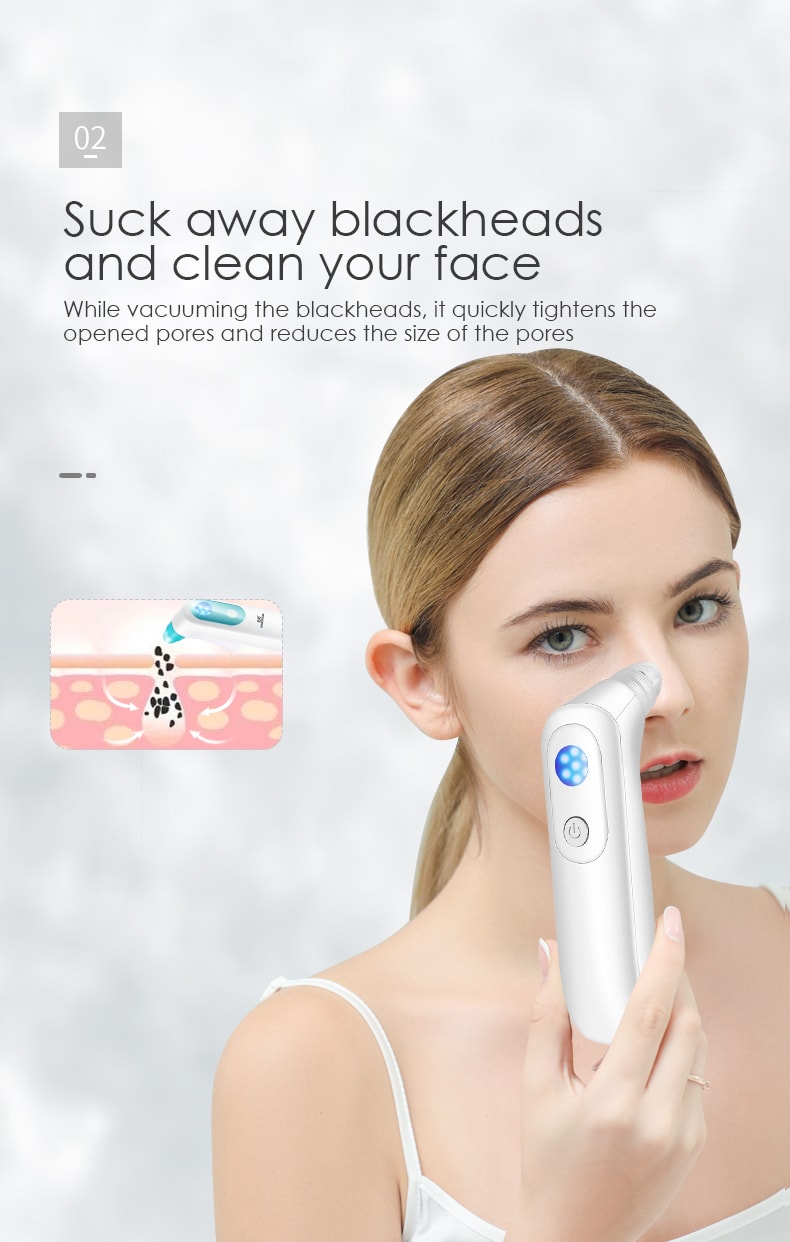 K·SKIN金米 電動吸黑頭儀 去粉刺小氣泡美容儀器 毛孔清潔導出儀KD802白色 1台
