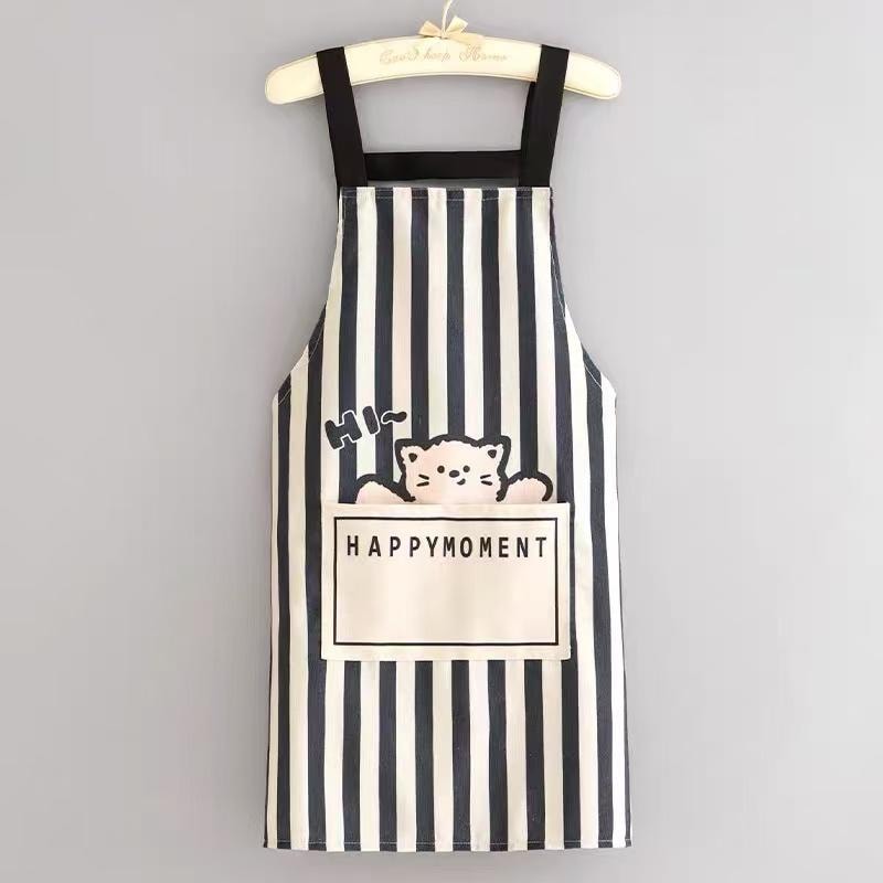 甄选好物 围裙家用厨房 透气做饭围腰 餐饮专用耐脏日系工作服女1条