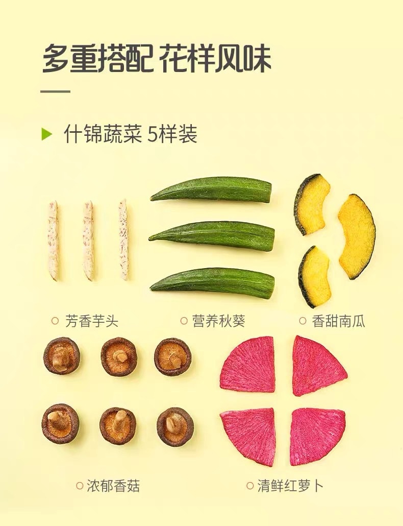 [中国直邮]百草味 BE&CHEERY  秋葵脆水果7种混合装 60g*1包