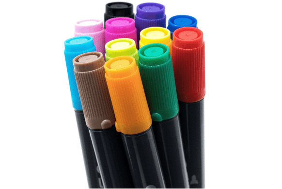 Watercolor Dual Tip Markers Brush Pens Set Dual Tip Brush 12 Assorted Color