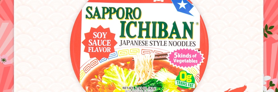 日本SAPPORO ICHIBAN札幌一番  日式拉面 酱油味 碗装 82g