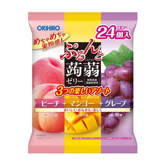 日本 ORIHIRO 欧力喜乐 水蜜桃芒果提子蒟蒻 480g