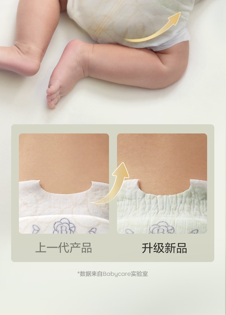 【美国直邮】 Bc Babycare 山茶轻柔婴儿纸尿裤 L码-40片/包 适用月龄7-12个月(9-14kg)