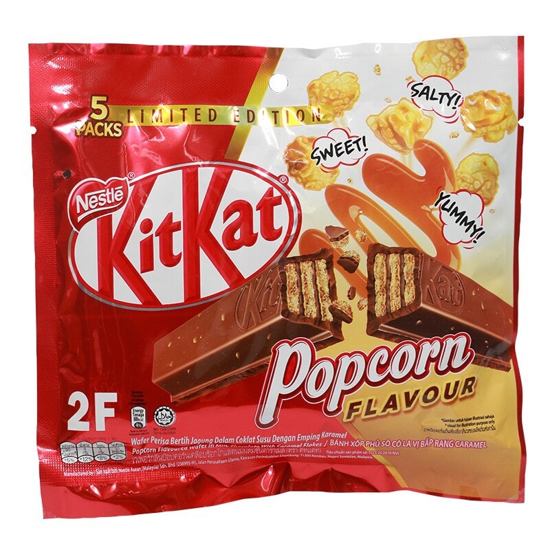 Kit Kat Popcorn Flavour Limited Edition Chocolate Milk Caramel Sweet Bar 5packs