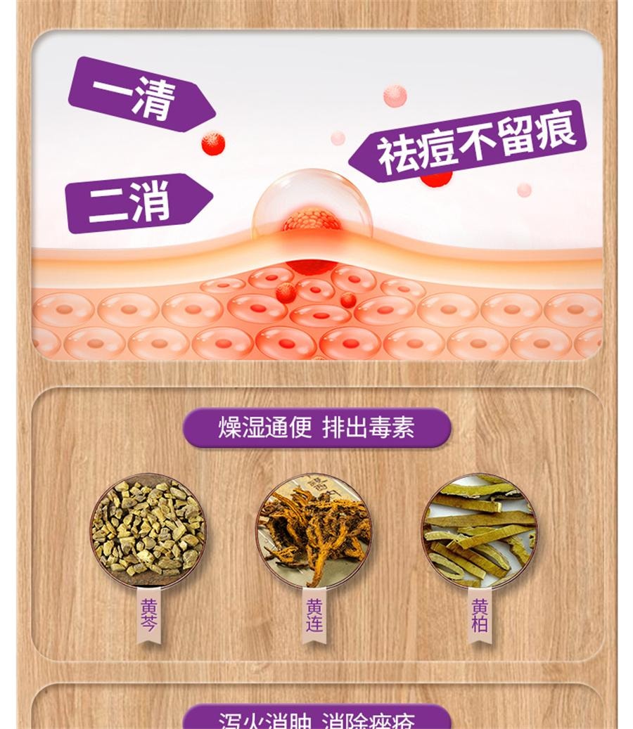 【中國直郵】 雲昆 金花消痤瘡 祛痘消痘解毒痤瘡粉刺痘痘中藥內調72g/盒