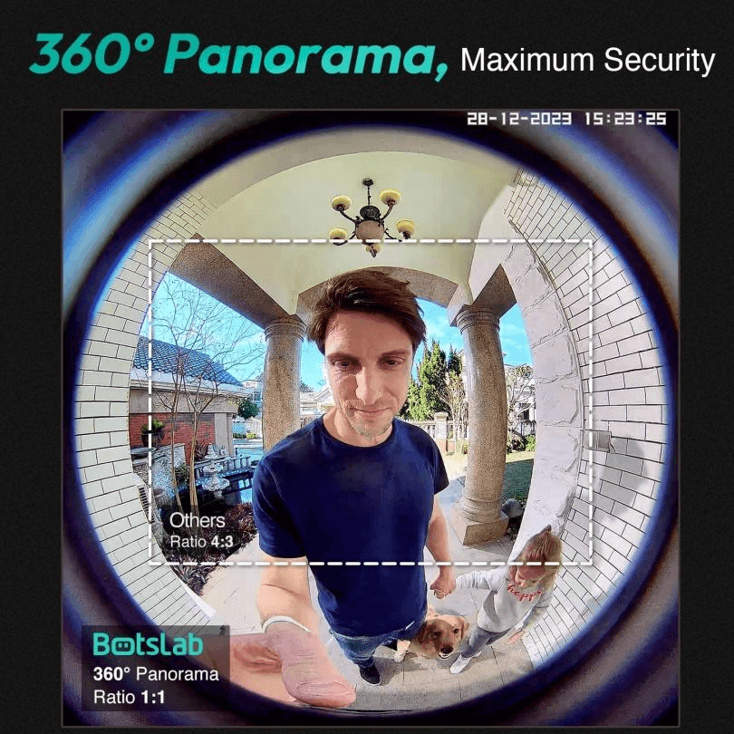  360云智连 视频门铃摄像头 头到脚的视角 AI检测 双向语音