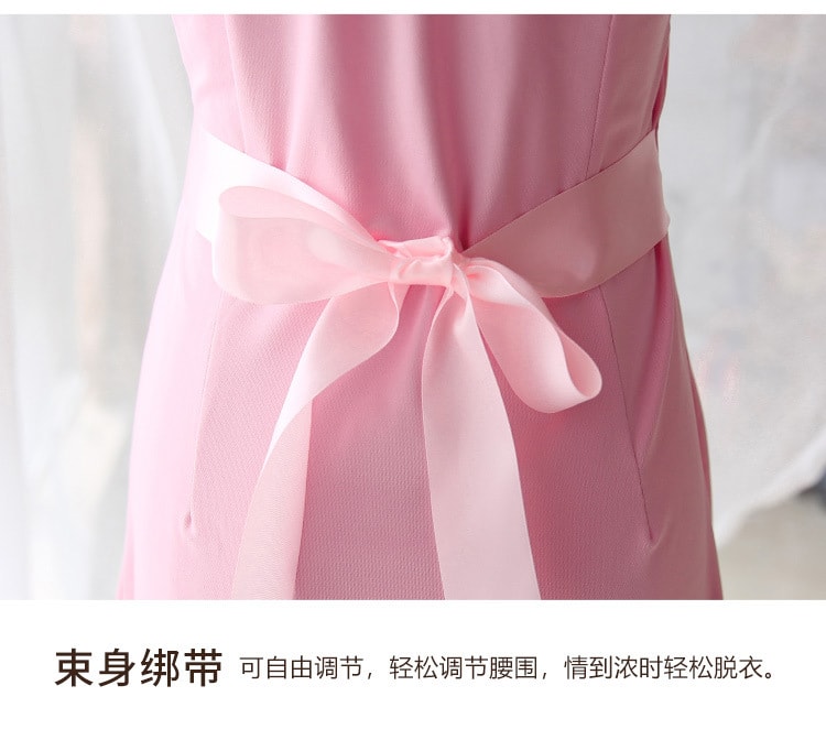 【中国直邮】霏慕 情趣内衣 齐臀束身护士制服套装 均码 粉红色款 房事调情用品