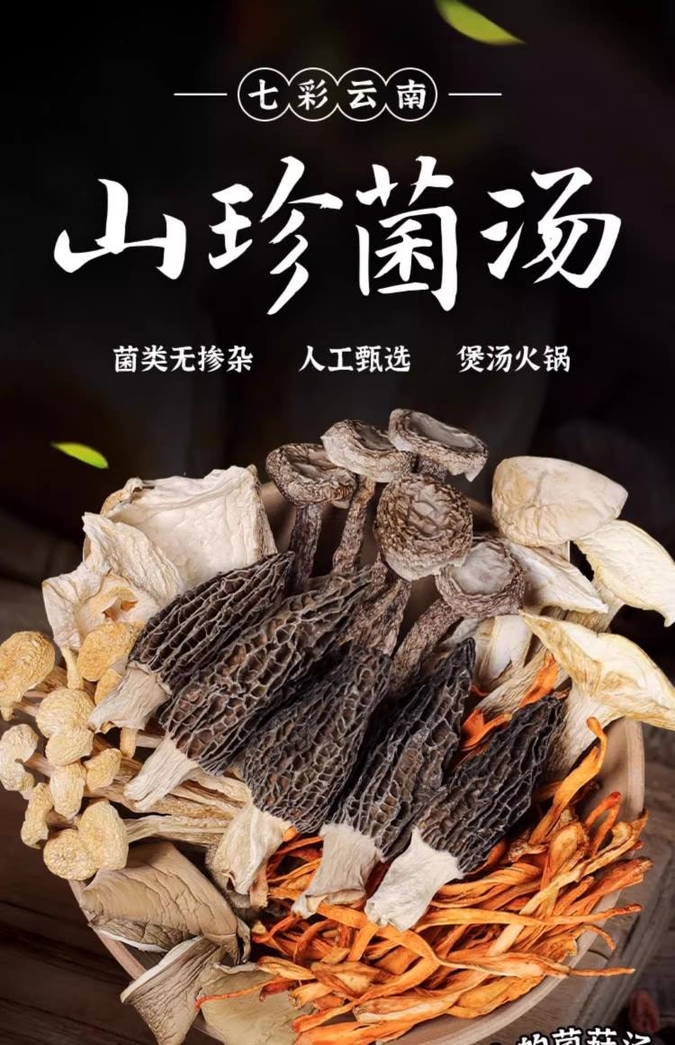 【新年促銷】阿表哥 火鍋搭子「雲南七珍菌湯包 | 含羊肚菌+蟲草花 | 5-6人份煲湯料菌菇包 | 藥膳同源養生湯【火鍋燉雞萬能底料】70g
