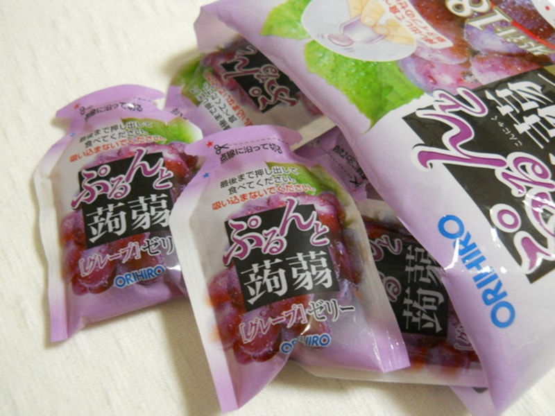【日本直邮】DHL直邮3-5天到 日本ORIHIRO 低卡蒟蒻果冻 紫葡萄味 6枚装