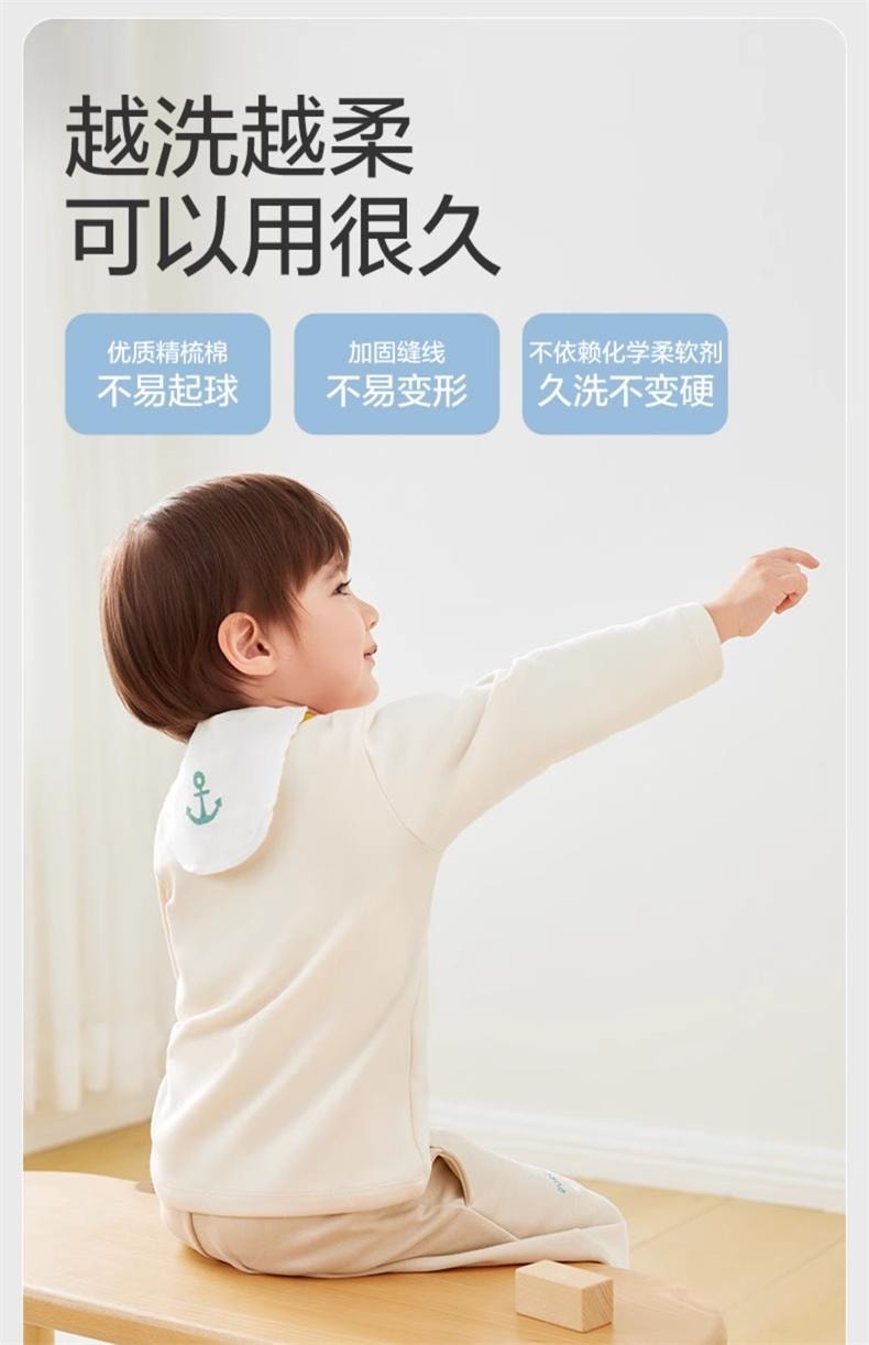 【中國直郵】 全棉時代 寶寶純棉吸汗巾幼兒園墊背男女童嬰兒隔汗巾紗布汗巾3條裝25*50cm