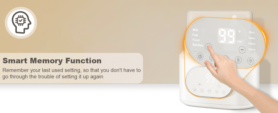 AMZBABYCHEF 10合1嬰兒奶瓶快速加熱器精準控溫解凍、蒸煮、熱食、保溫和夜燈