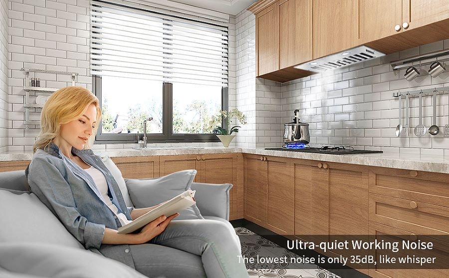 【美国直邮】JOEAONZ 嵌入式不锈钢抽油烟机 20寸600CFM