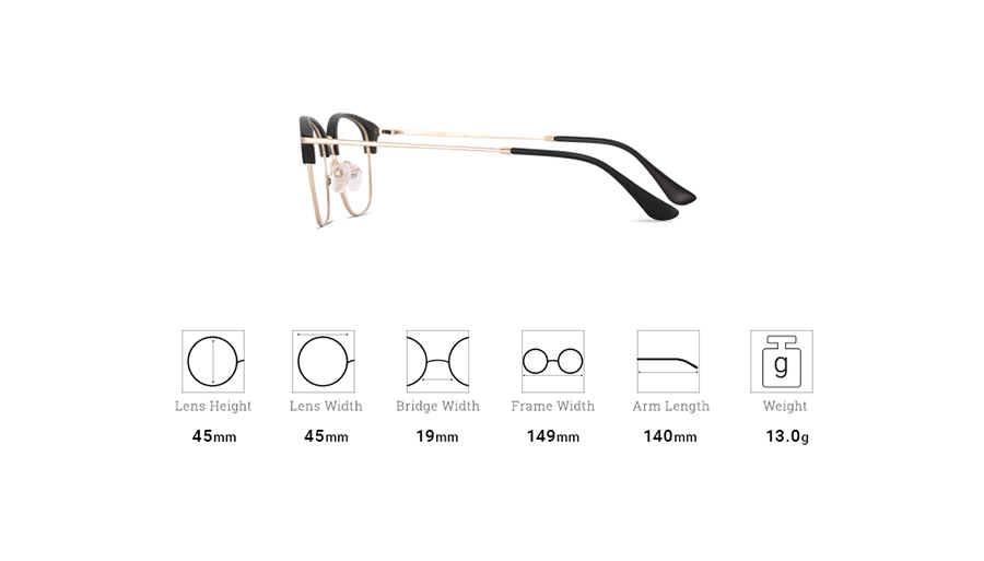 Digital Protection Eyeglasses with Clip-on Sunglasses: Black (DL75016 C2) 镜框 + 镜片 - Lens Included