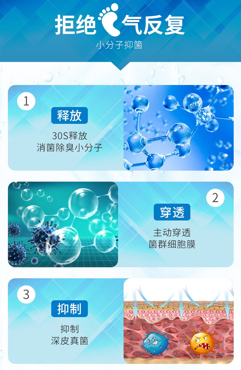 【中国直邮】足立宁 小分子抑菌粉105g 小分子抑菌液50ml套装  脚痒脚气烂脚丫脚臭杀菌止痒套装