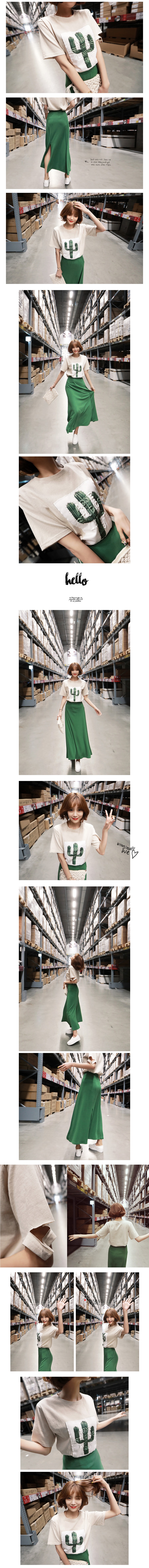 KOREA Natural Soft Long Skirt Green One Size(S-M) [Free Shipping]