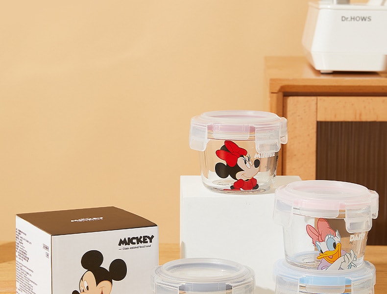 【中國直郵】Disney/迪士尼 保鮮碗學生玻璃便當湯杯微波爐加熱專用湯盒水果盒便當密封 唐老鴨款