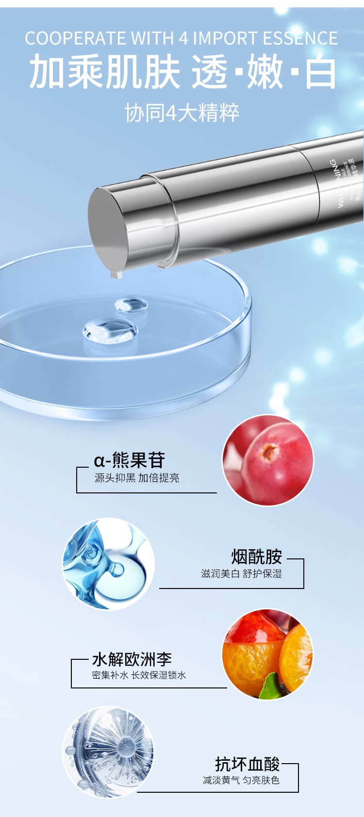 【中国直邮】仁信堂 美白祛斑精华液 全新升级 速白瓶修护保湿 有效改善色斑 20ml/瓶 (赠送替换装-小红书种草推荐)