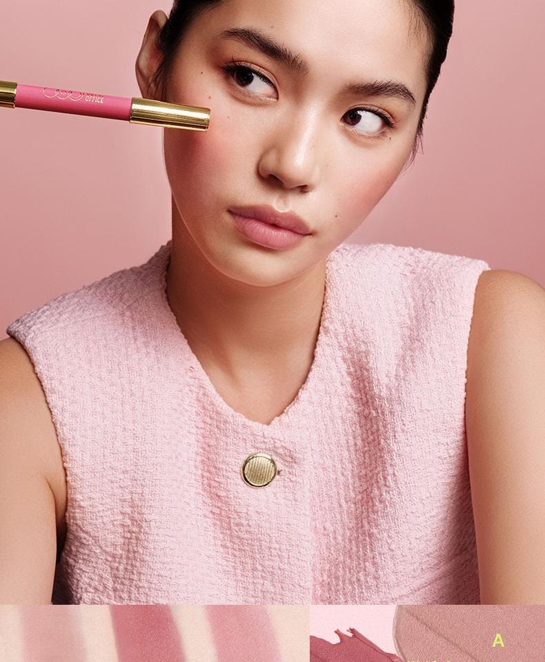 OUT OF OFFICE 【Jaden/考拉同款】 双头腮红修容笔 收缩膨胀色多用笔 一笔全妆 懒人福音#Y01 自在粉+慕斯紫 黄皮橄榄皮挚爱