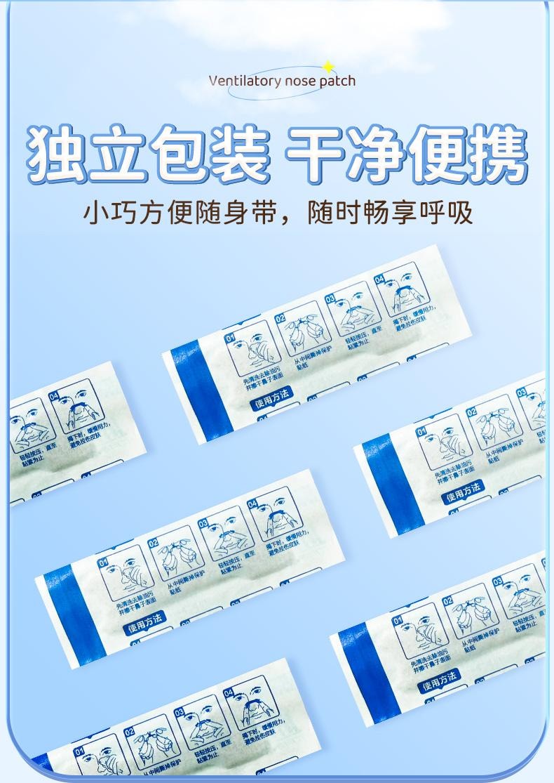 【中国直邮】 葵花药业 通气鼻贴 儿童鼻塞通鼻神器 鼻通贴缓解鼻炎减轻打鼾成人通用 12贴/盒