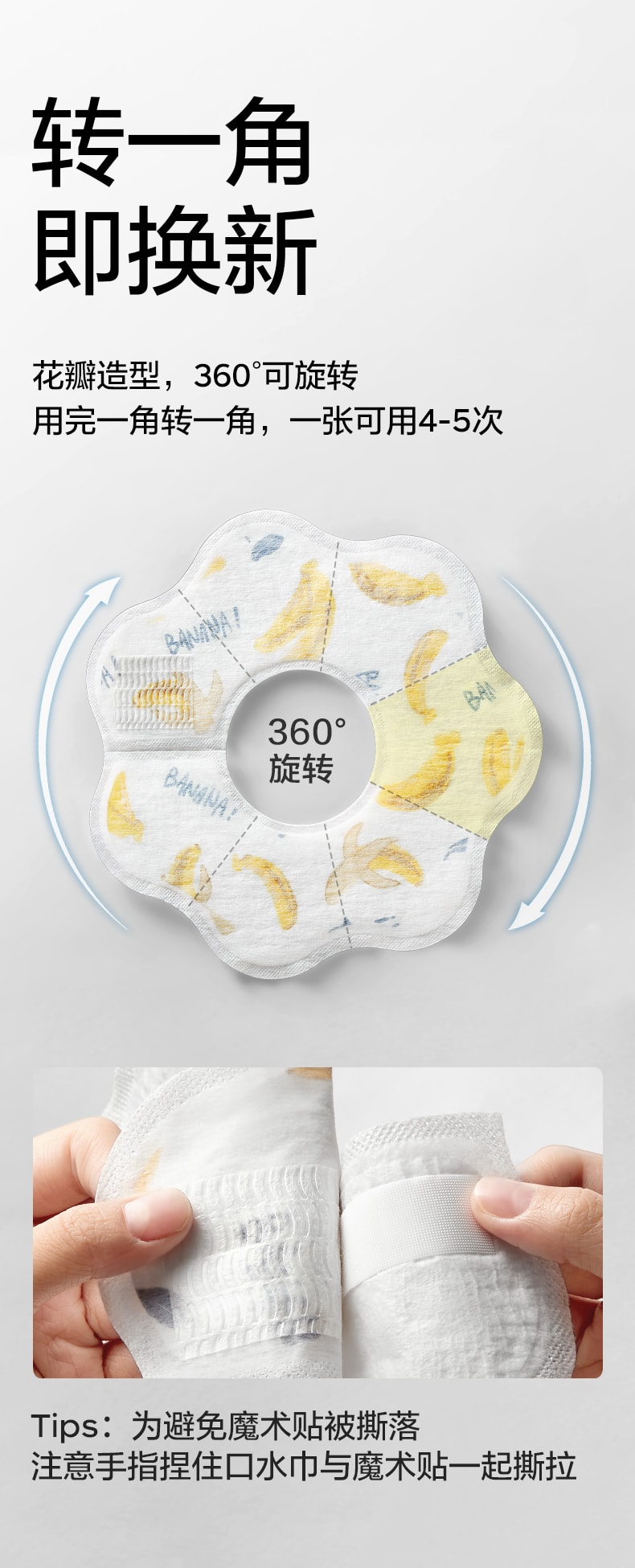 【中國直郵】BC BABYCARE 20片/盒-洛爾卡香蕉 一次性口水巾 一次性圍兜 餵飯圍兜 防水防髒口水巾
