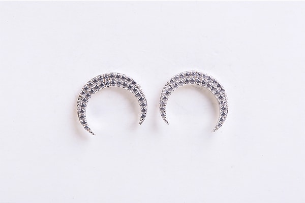 Sterling Silver New Moon Earrings