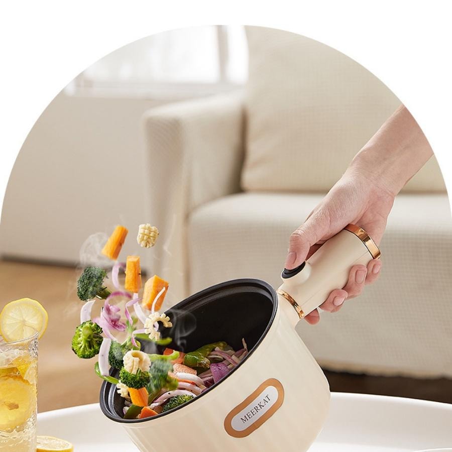 多蒙 学生宿舍电煮锅一人食泡面锅小煮锅(香茶绿锅+蒸笼) 1 把