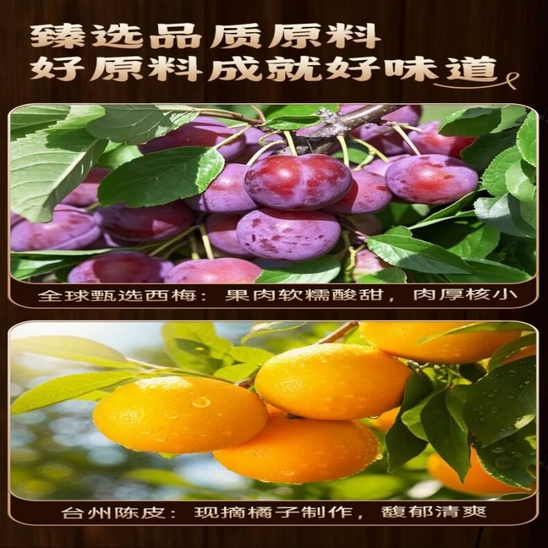 【中國直郵】華味亨陳皮西梅258g罐裝話梅干西梅干陳皮味蜜餞果乾休閒零食