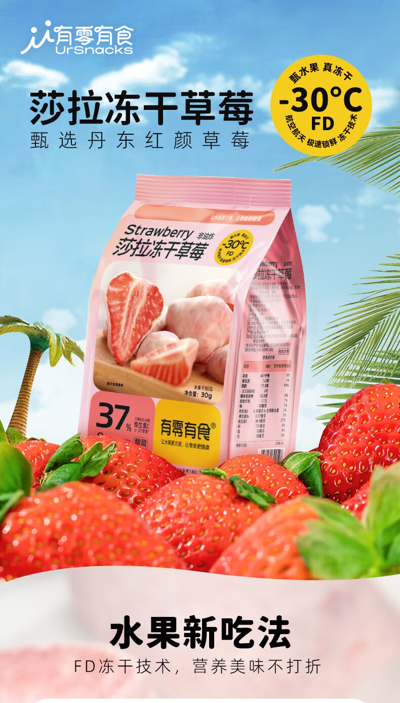 【中國直郵】薛記炒貨 草莓乾 新鮮草莓果脯蜜餞零食 88g*1包