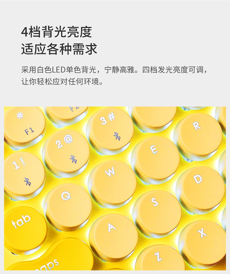 【中国直邮】lofree洛斐 小黄鸭圆点蓝牙无线机械键盘  小黄鸭键鼠套装