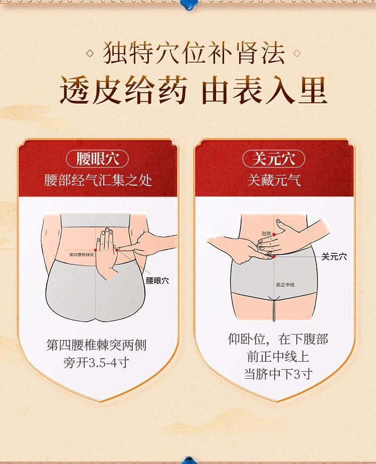 【中国直邮】 中国药材  德众 腰肾膏7cm*10cm*6贴 温肾助阳 强筋壮骨 祛风止痛 用于腰膝酸痛 肌肉酸痛