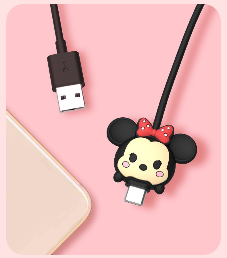【中国直邮】迪士尼数据线快充1.2m适用苹果可爱卡通少女   米奇