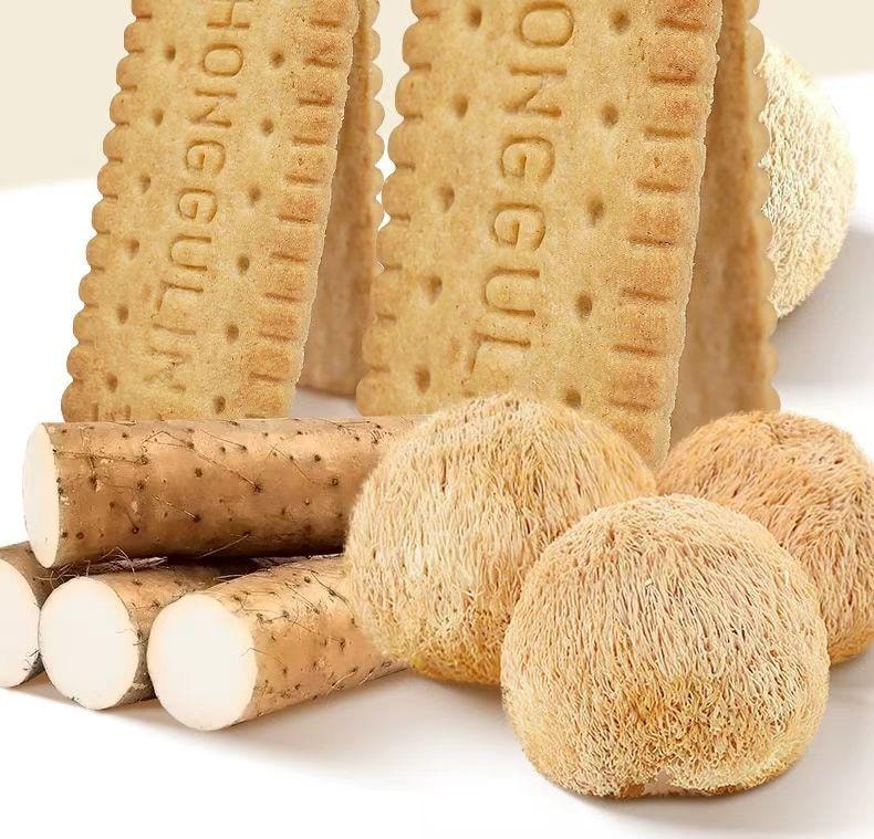 红谷林 无糖山药猴头菇饼干 8.9%山药粉+猴头菇粉 健康食养 0糖0反式脂肪酸 谷物原香 口感丰富 208g