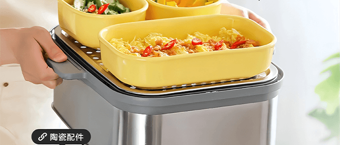 BUYDEEM北鼎 多功能蒸炖锅 隔水蒸炖锅电蒸锅 加大加高不挑餐具 14L G67 双层