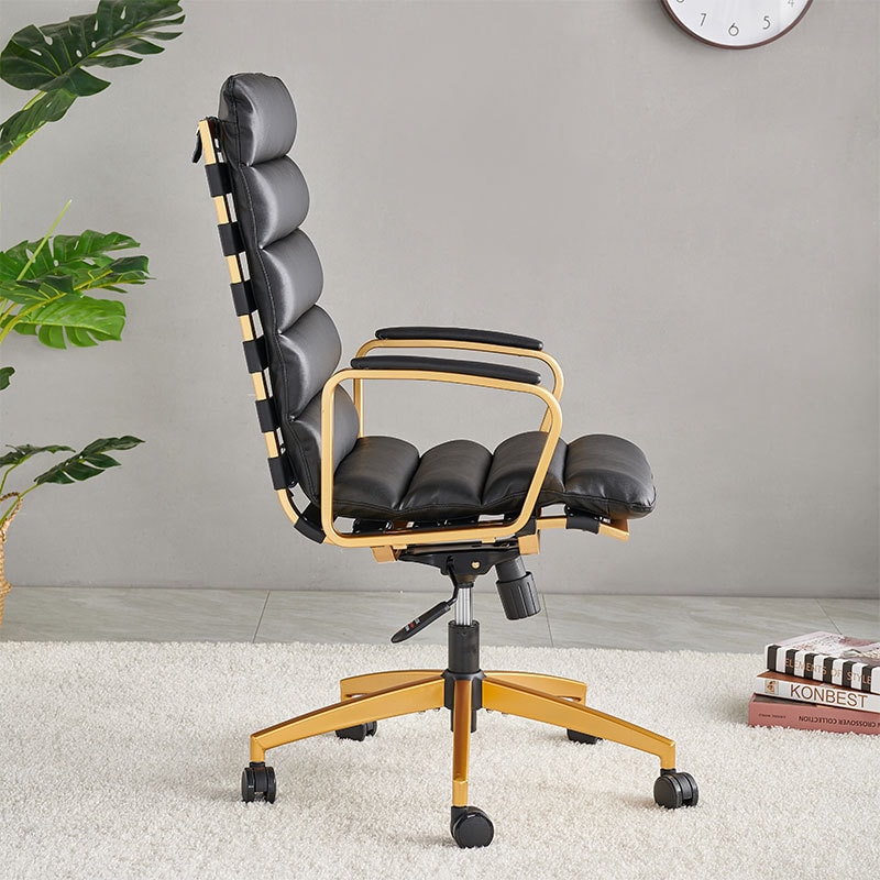 【美国现货】LUXMOD 面包电脑椅 黑色面+金色椅身 单人位