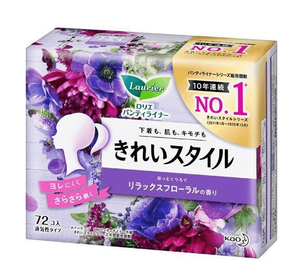 日本 KAO 花王 乐而雅 美丽自在卫生护垫 自然花香 72pcs