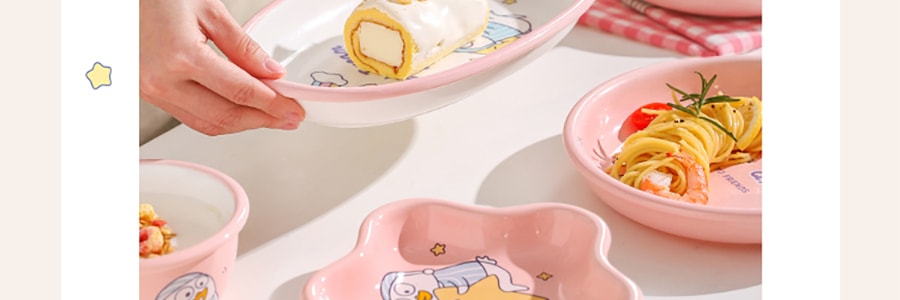 川岛屋 小刘鸭联名 甜梦系列 陶瓷盘餐具 云朵味碟 蘸料碟 