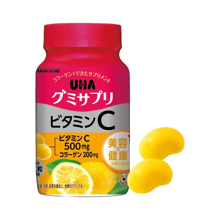 【日本直邮】UHA 味觉糖 维生素C软糖 柠檬味 60粒