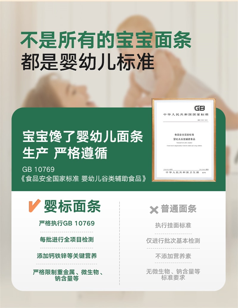【中国直邮】 宝宝馋了 碎碎面 8个月营养辅食宝宝面条 婴幼儿无添加盐儿童粒粒面 原味160g/盒