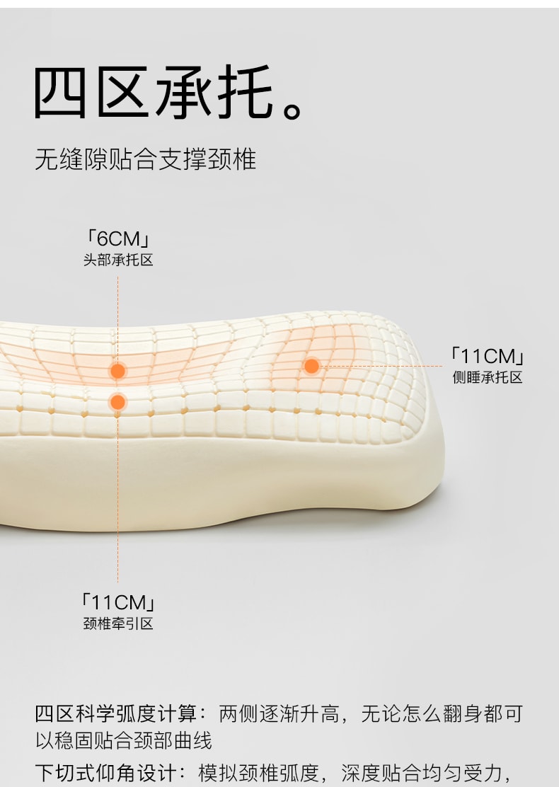 中国拉芙菲尔泰国进口天然乳胶枕头牵引护颈深睡眠枕芯助眠颈椎枕