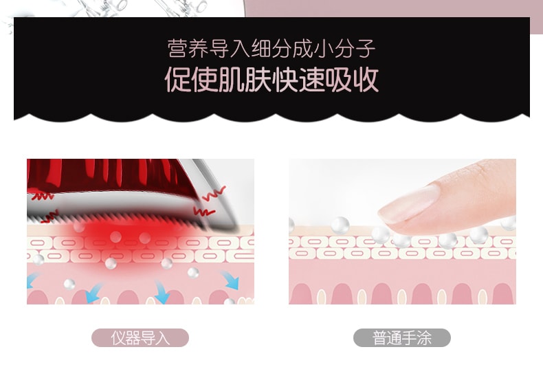 【中国直邮】金稻  渐变刮痧板电流导入仪美容仪器家用脸部滚轮震动V脸KD887振动  渐变红