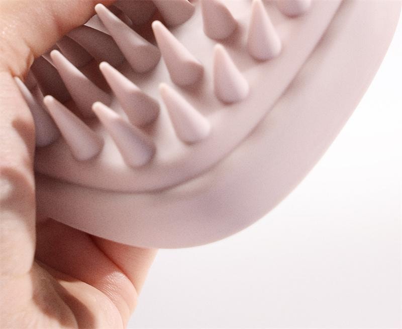 古迪 洗頭梳二合一矽膠洗頭髮神器頭部按摩梳洗 淺紫色 1個裝